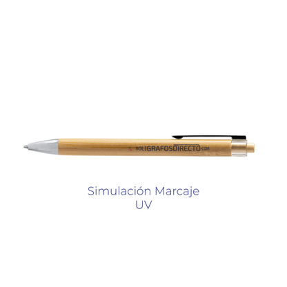 Fike Bolígrafo – Elegancia Natural en Bambú con Acabados Cromados