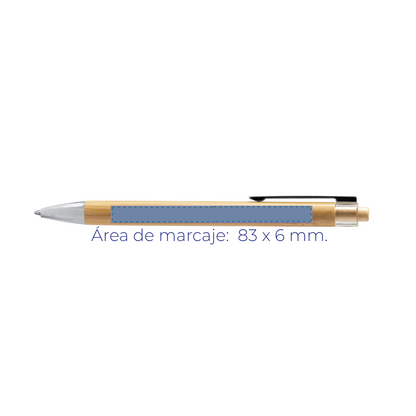 Fike Bolígrafo – Elegancia Natural en Bambú con Acabados Cromados